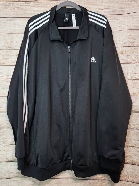 adidas Originals Other - adidas Essentials Men's Track Zip Jacket Classic Style Black White Size 5XL